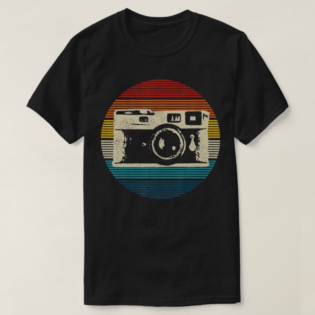 Camiseta Presente do fotógrafo fotográfico com câmara retro (Frente do Design)
