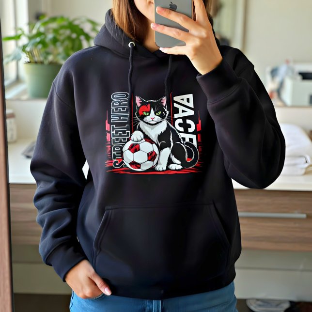 Camiseta Presente do Gato de Futebol Herói da Rua - Pé do A (Criador carregado)