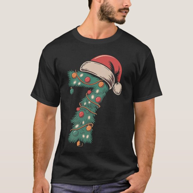 Camiseta Presente do meme de Natal do número 7 sessenta e s (Frente)