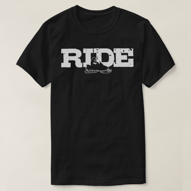 Camiseta Presente do motor Snowmobile RIDE (Frente do Design)