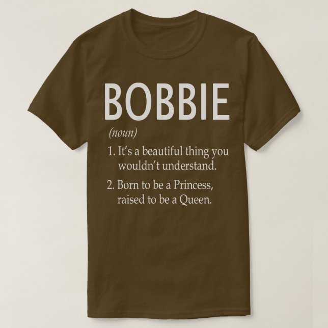 Camiseta Presente do nome Bobbie (Frente do Design)