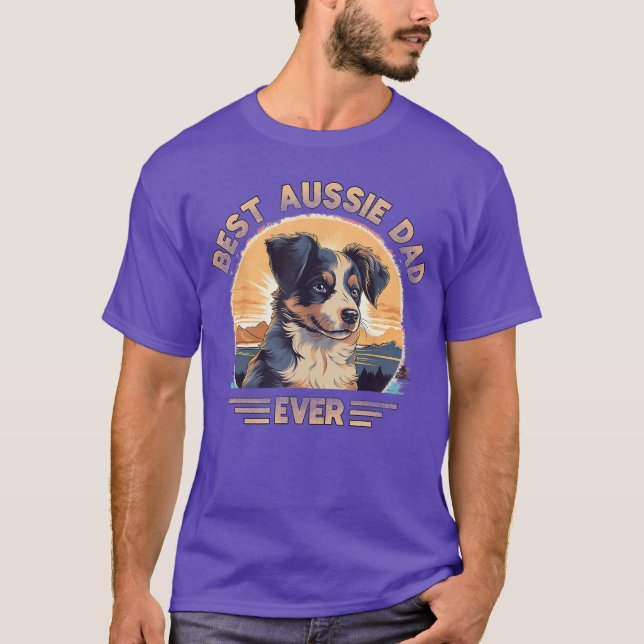 Camiseta Presente do pai australiano Aussie Shepherd (Frente)