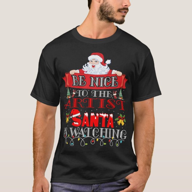 Camiseta Presente do Papai Noel Artista Natal  (Frente)