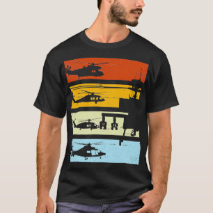 Camiseta Presente do Piloto do Helicóptero Vintage