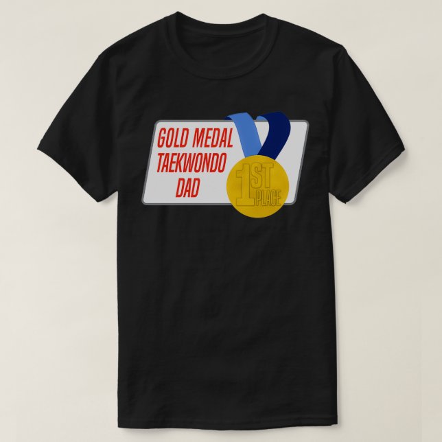 Camiseta Presente do Prêmio de Medalha Dourada do Pai Taekw (Frente do Design)