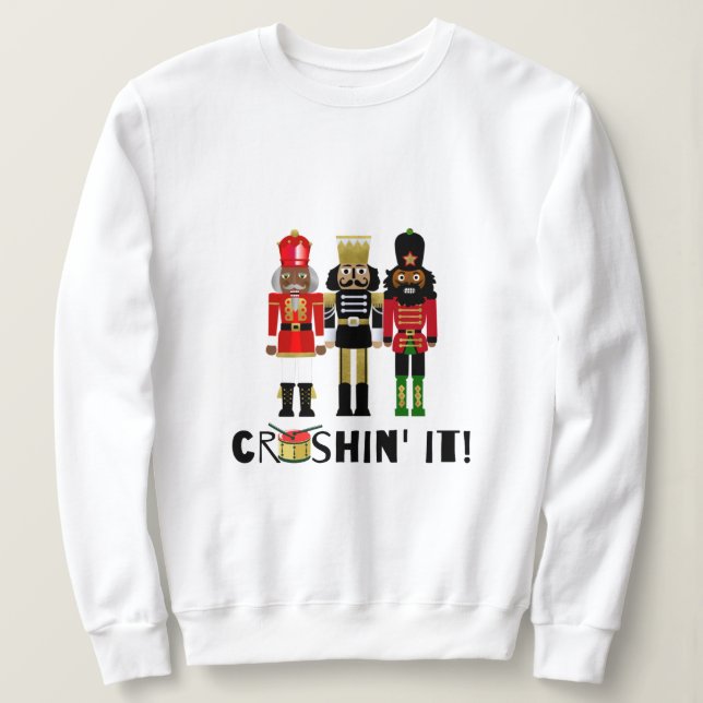 Camiseta Presente do Quebra-Nozes Negro "Crushin' It" (Frente do Design)