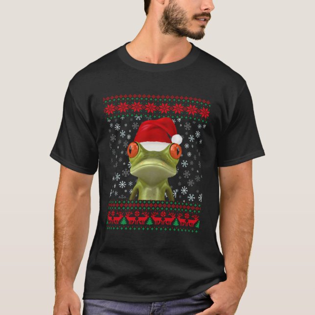 Camiseta Presente do sapo do doce doce de Natal feio (Frente)