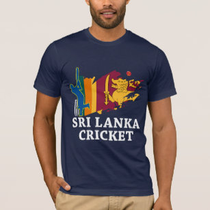Camiseta Presente do Traço de Pincel de Críquete do Sri Lan