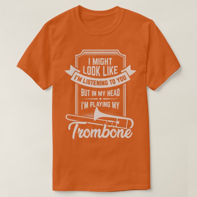 Camiseta Presente do Trombonista Engraçado (Frente do Design)