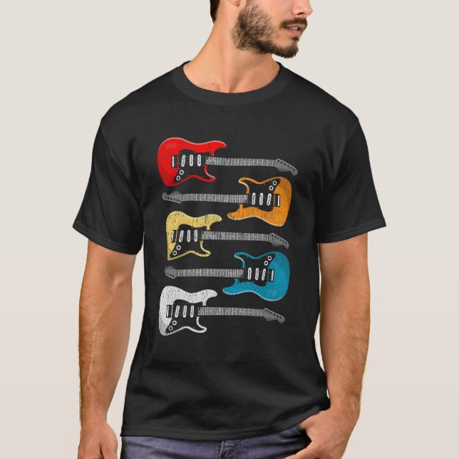 Camiseta Presente do Vintage Guitar para Guitaristas (Frente)