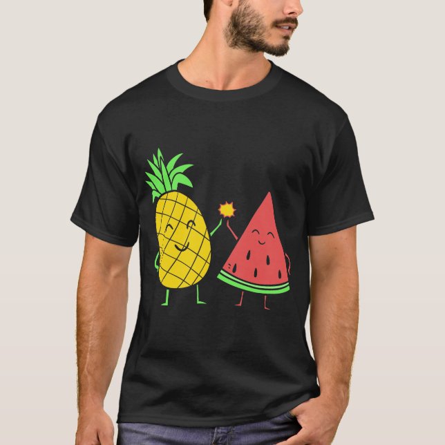 Camiseta Presente doce da melancia do abacaxi do verão (Frente)