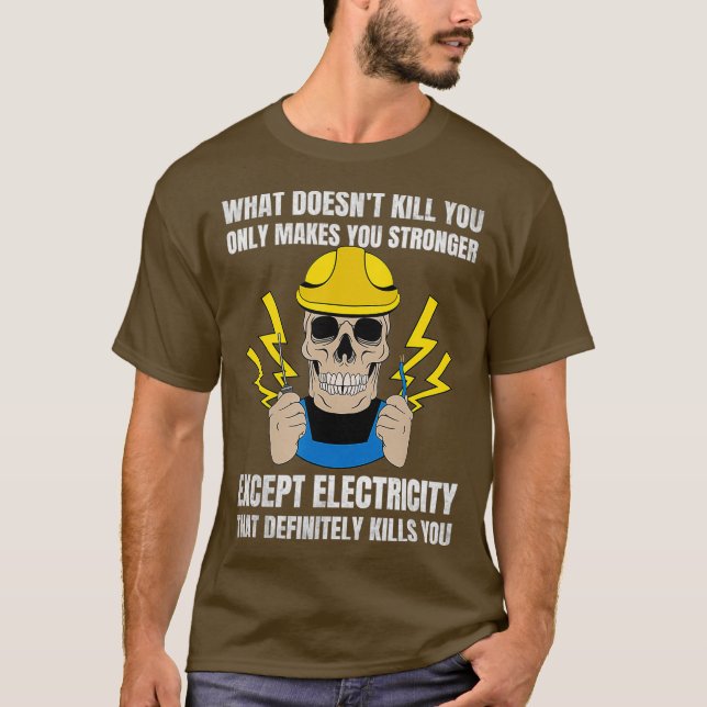 Camiseta Presente Elétrico Engraçado para Engenheiro Elétri (Frente)