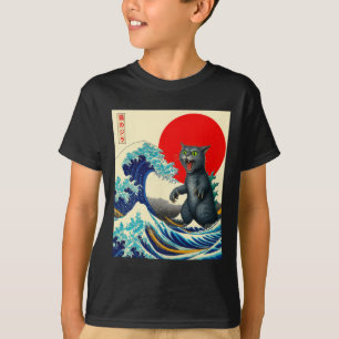 Camiseta Presente engraçado da arte japonesa do gato Catzil