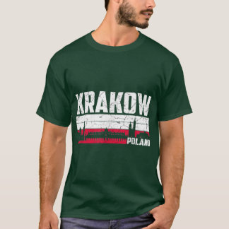 Camiseta Presente engraçado da viagem à silhueta de Cracóvi