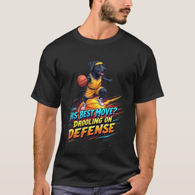 Camiseta Presente engraçado de basquete para amantes de cãe (Frente)