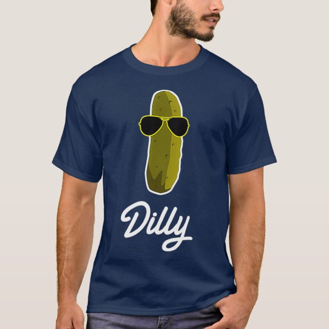 Camiseta Presente Engraçado de Comida Dilly Pickle (Frente)