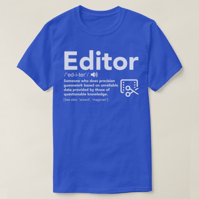 Camiseta Presente Engraçado De Definição De Editor Para Edi (Frente do Design)