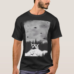 Camiseta Presente engraçado de gato Alien Ovni Amante de ga