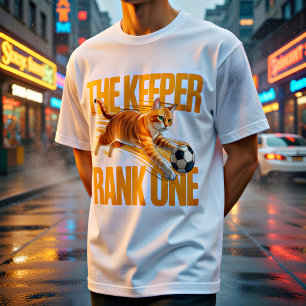 Camiseta Presente engraçado de goleiro de futebol de gato l