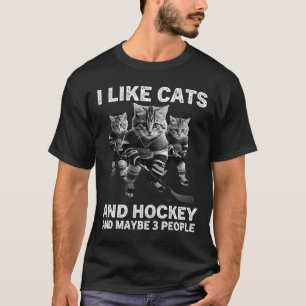Camiseta Presente Engraçado de Hockey de Gato para Introver