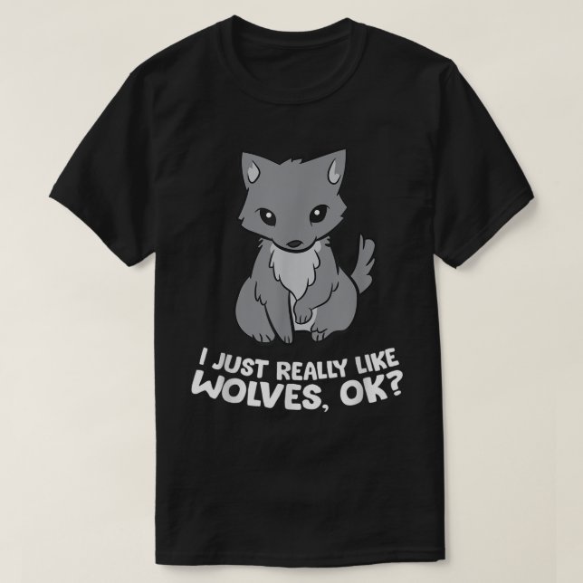 Camiseta Presente engraçado de lobos com design de desenho  (Frente do Design)