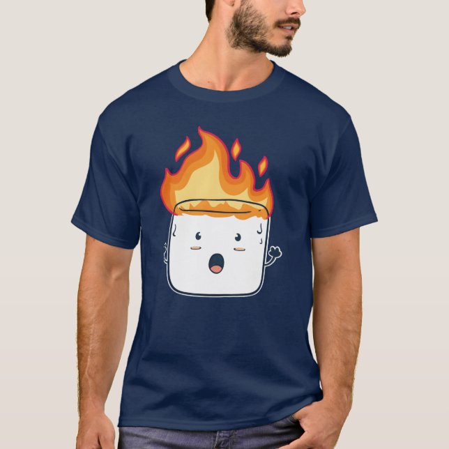 Camiseta Presente engraçado de marshmallow queimando para a (Frente)