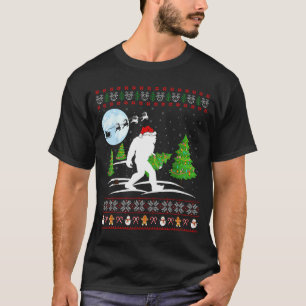 Camiseta Presente engraçado de Natal do Pé Grande com chapé