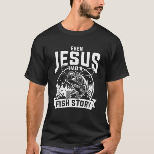 Camiseta Presente engraçado de pescador cristão Jesus Bíbli