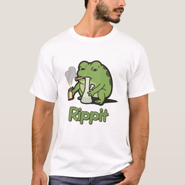Camiseta Presente engraçado de Rippit Funny Frog Stoner, Rã (Frente)