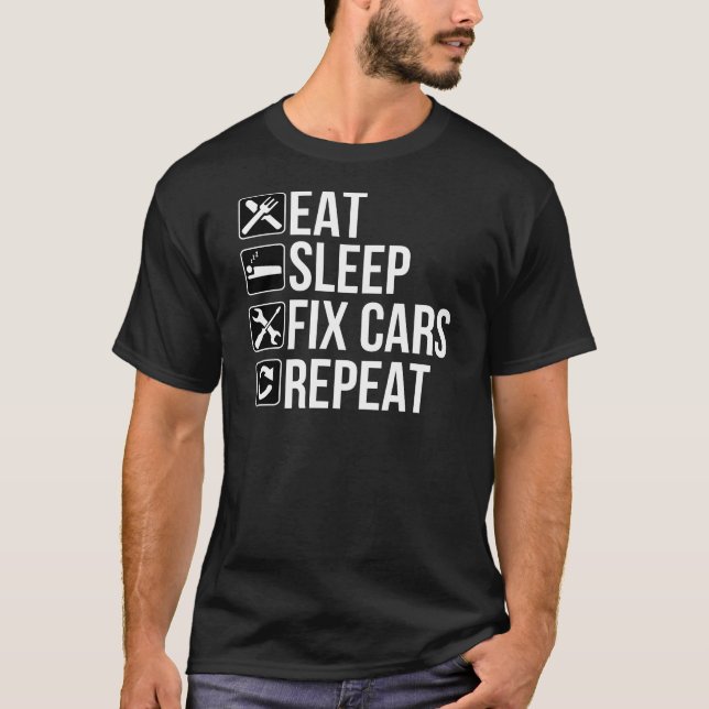 Camiseta Presente engraçado do auto mecânico - coma carros (Frente)