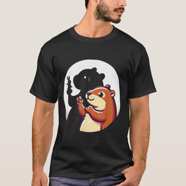 Camiseta Presente engraçado do fantoche da sombra do Dia da (Frente)