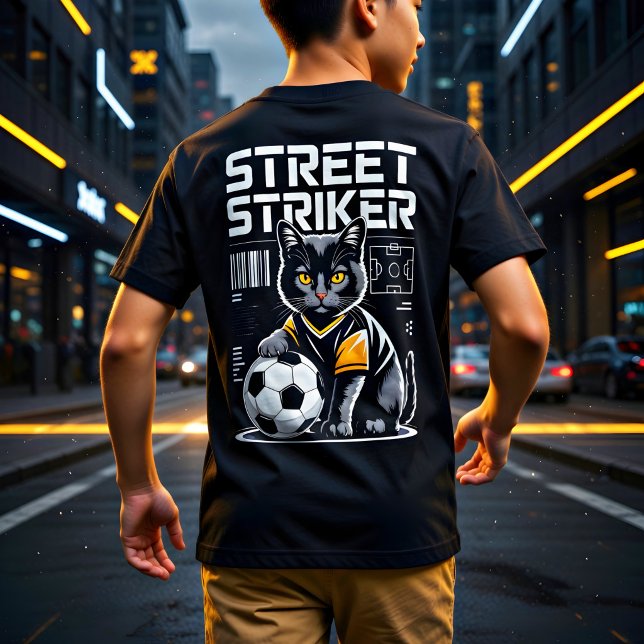 Camiseta Presente engraçado do gato do futebol de rua para  (Criador carregado)