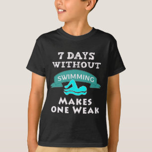Camiseta Presente engraçado do nadador do menino 7 dias se