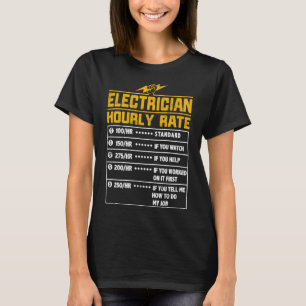 Camiseta Presente engraçado eletricista por hora para eletr