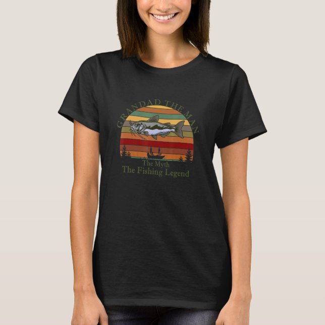 Camiseta Presente Engraçado Ideia O Mito A Lenda Avô E Ca (Frente)