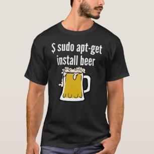 Camiseta Presente engraçado - Linux instala a cerveja