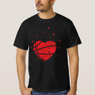 Camiseta Presente Engraçado no Coração de Basquete para Dia