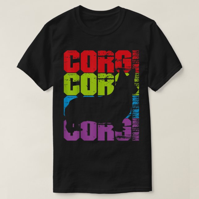 Camiseta Presente engraçado para cães do retro corgês (Frente do Design)