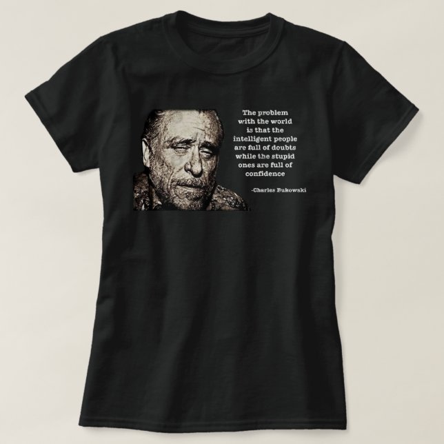 Camiseta Presente Engraçado Para Charles Bukowski Oferece F (Frente do Design)
