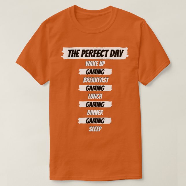 Camiseta Presente Engraçado para Jogadores no Dia Perfeito (Frente do Design)