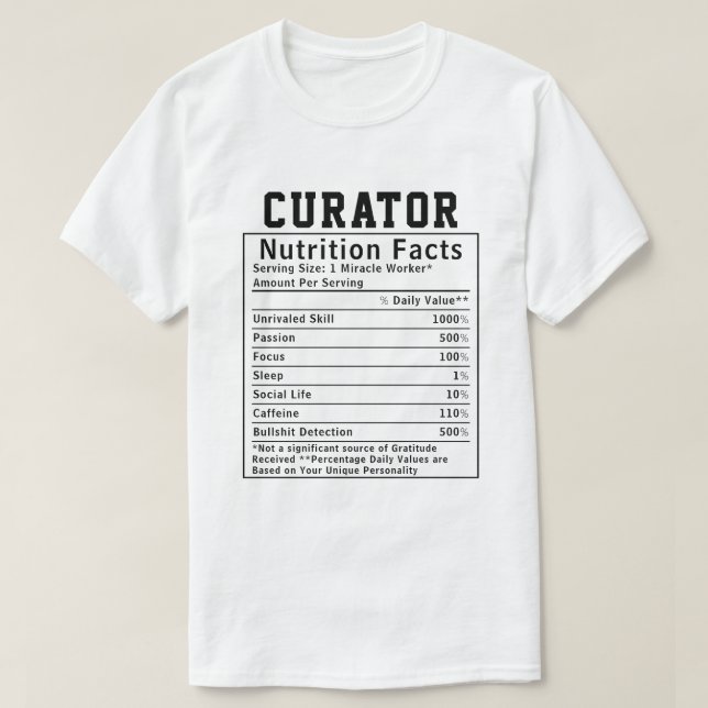 Camiseta Presente engraçado para o curador do museu de fato (Frente do Design)
