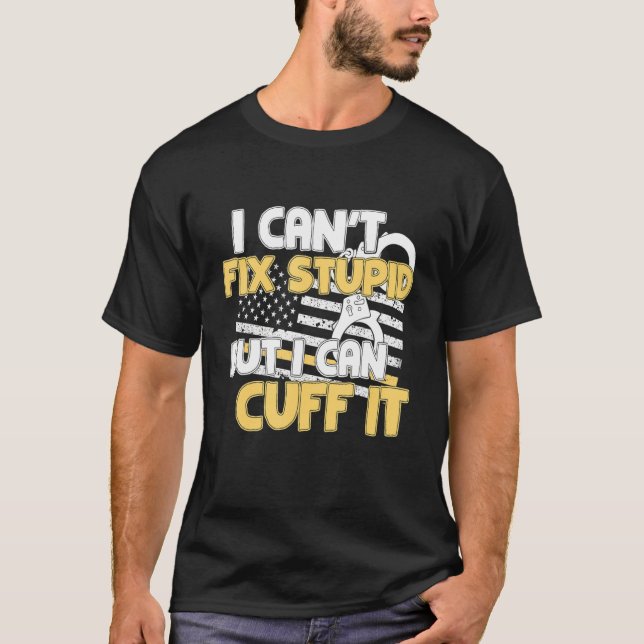 Camiseta Presente Engraçado para Policial - Algemas Polícia (Frente)