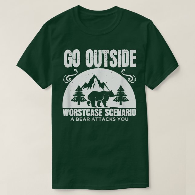 Camiseta Presente Engraçado - Saia do pior cenário de caso  (Frente do Design)