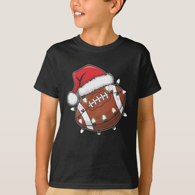 Camiseta Presente Esportivo do Papai Noel Amante de Futebol (Frente)