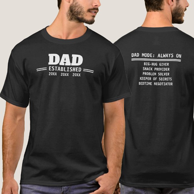 Camiseta Presente Estabelecendo a Paternidade do Pai (Dad Established Fatherhood Gift T-Shirt. A year-round Fatherhood Gift for a new dad or proud father.)
