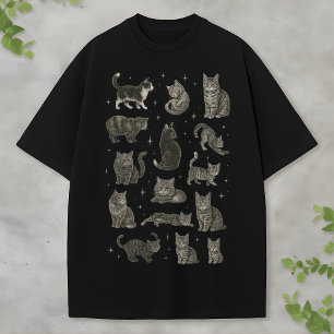 Camiseta Presente Estético para Amante de Gato Celestial Vi