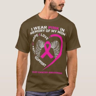 Camiseta Presente Eu Visto Rosa Em Memória Do Cancer Da Min