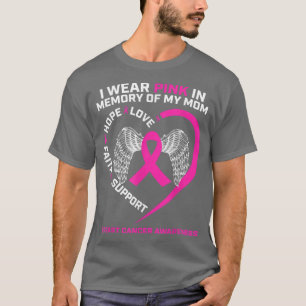 Camiseta Presente Eu Visto Rosa Em Memória Do Cancer Da Min