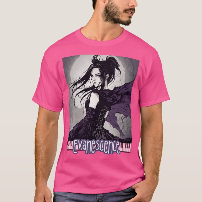 Camiseta Presente Evanescence Amy Lee Fã de Arte Anime (Frente)