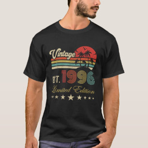 Camiseta Presente Feito em 1996 Divertido Aniversário 30 An